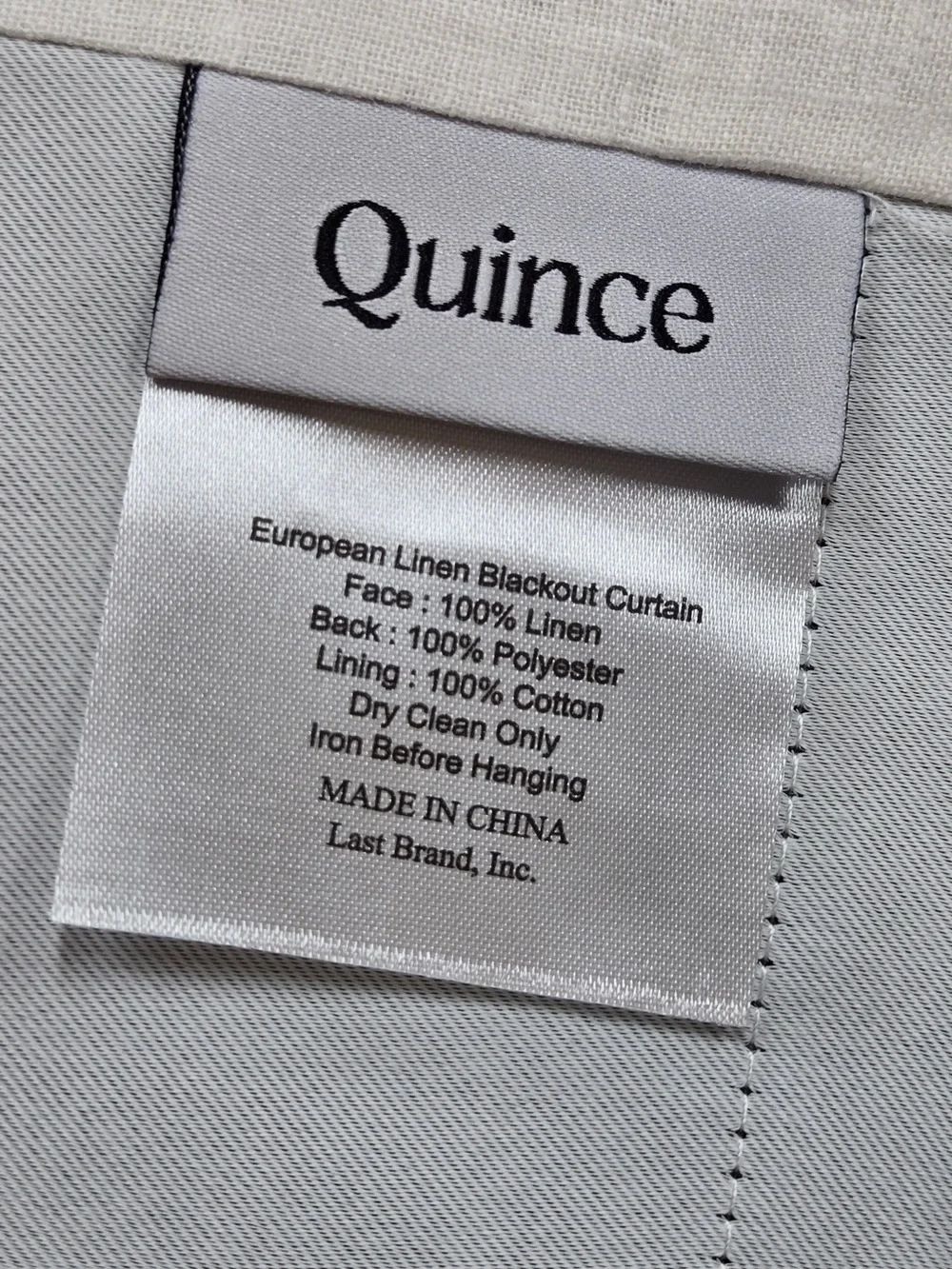 QUINCE Set Of 2 48x108 European Linen True Blackout Curtains Cream 9638